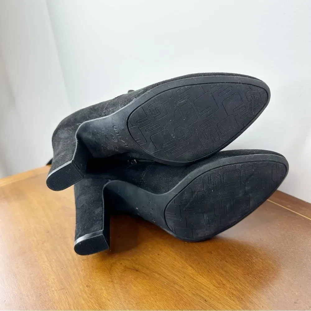 UNISA Black Faux Suede Over the Knee‎ Heeled Boots Size 9M